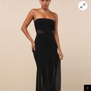 Lulu's Chic Black Strapless Dress